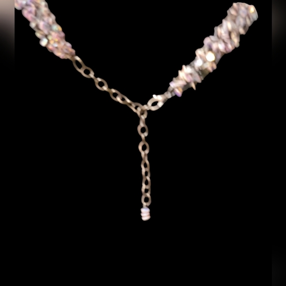 Vintage - Aurora Borealis Sequin and Black‎ Chain Multi Chain Necklace - Picture 3 of 3